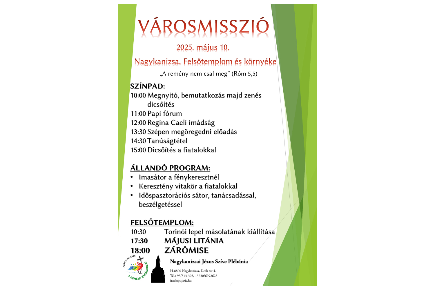  „Reményt adunk!” – Városmissziót szerveznek Nagykanizsán
