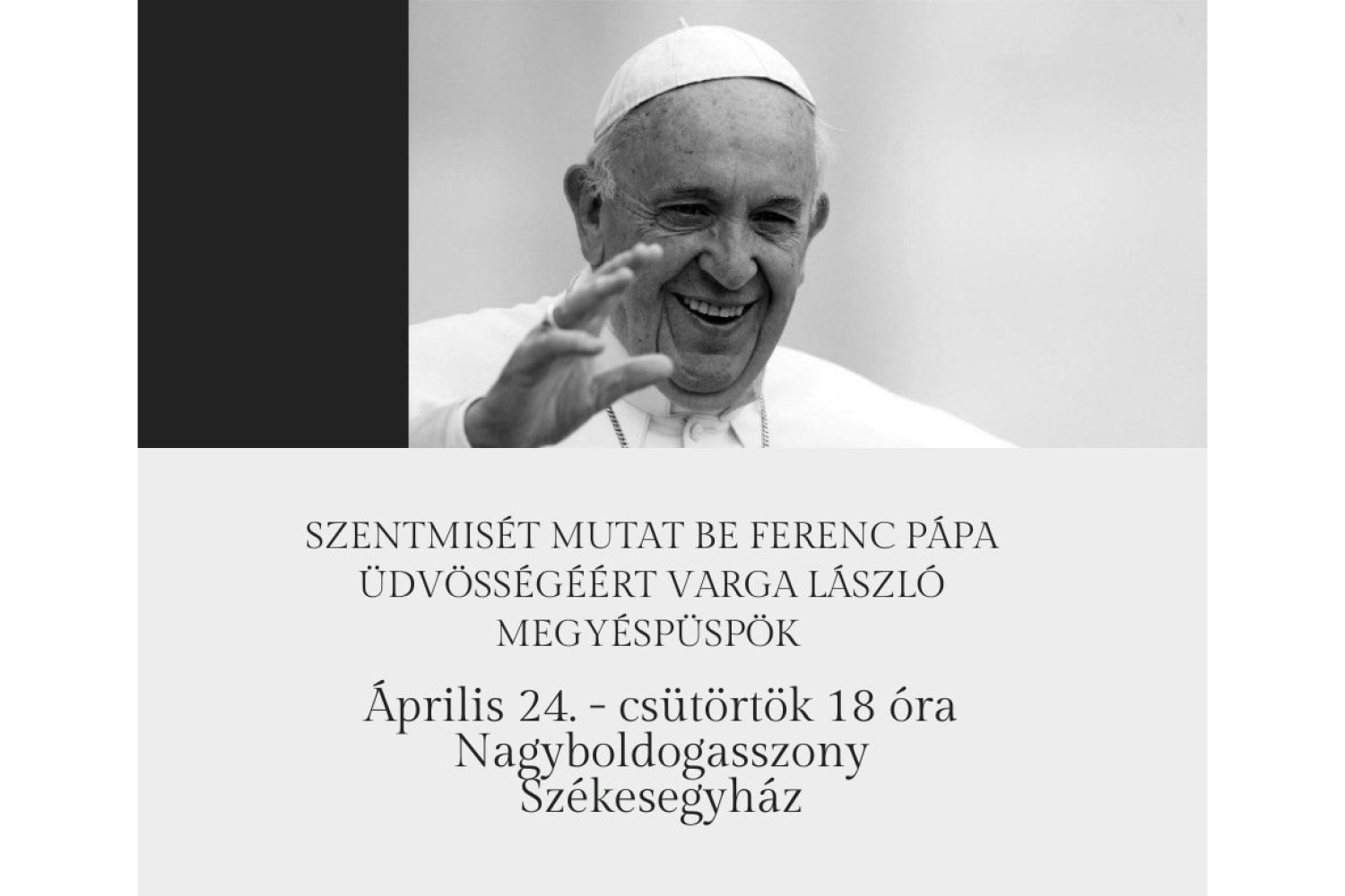 Szentmise Ferenc pápáért